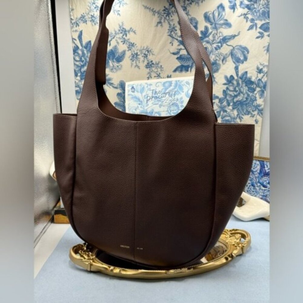 🆕 OROTON 🧿 NWOT Emilia Tote Bag, Bear Brown Leather - Picture 3 of 15
